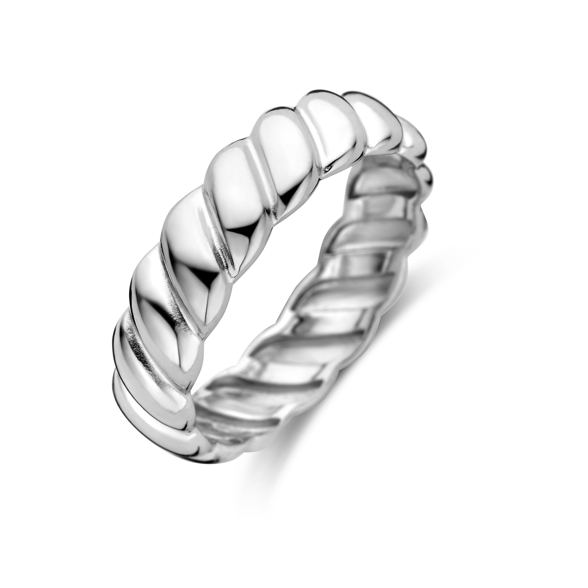 Gerhodineerd 925 zilveren ring met een breedte van 5mm.