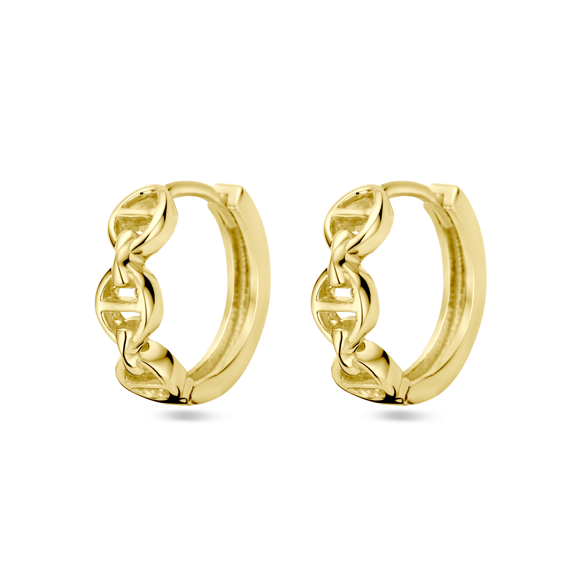 14k Geelgouden klapoorringen met een afmeting van 13x3.7mm.