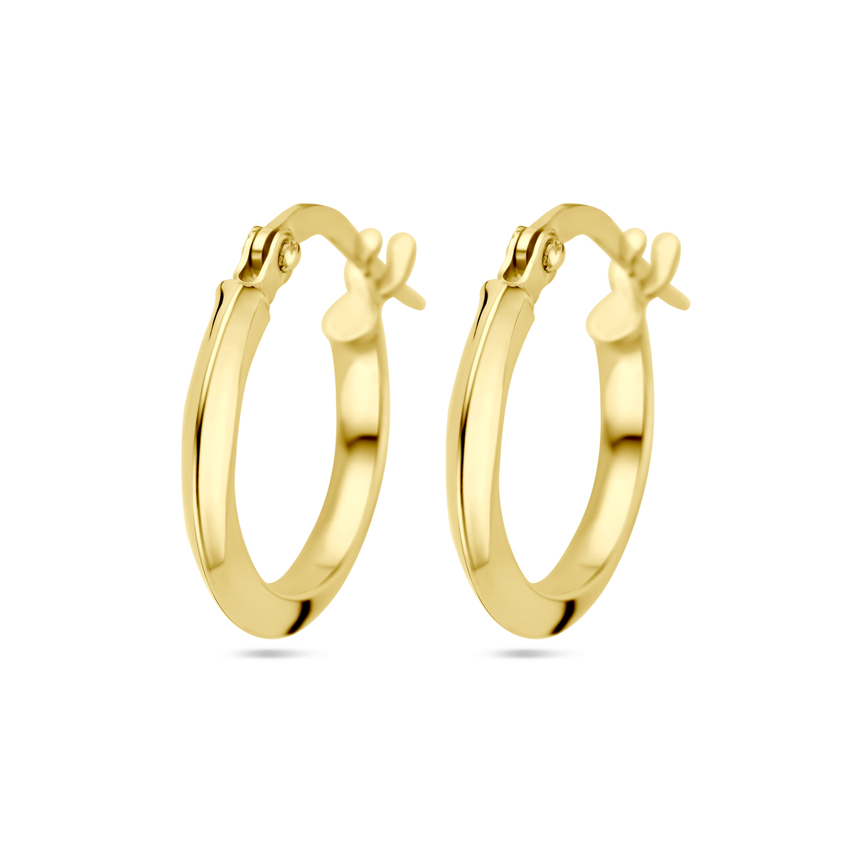 14k Geelgouden oorringen met een afmeting van 14.5x2mm.