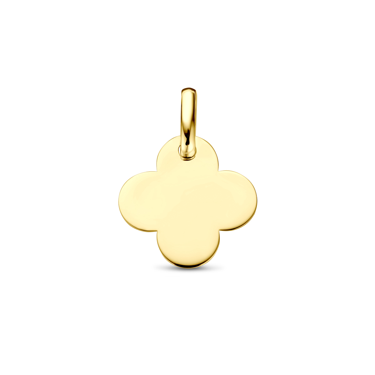 14k Geelgouden hanger in de vorm van een klaver