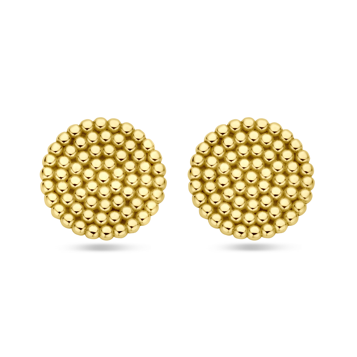 14k Geelgouden oorknoppen uitgevoerd met bolletjes.
