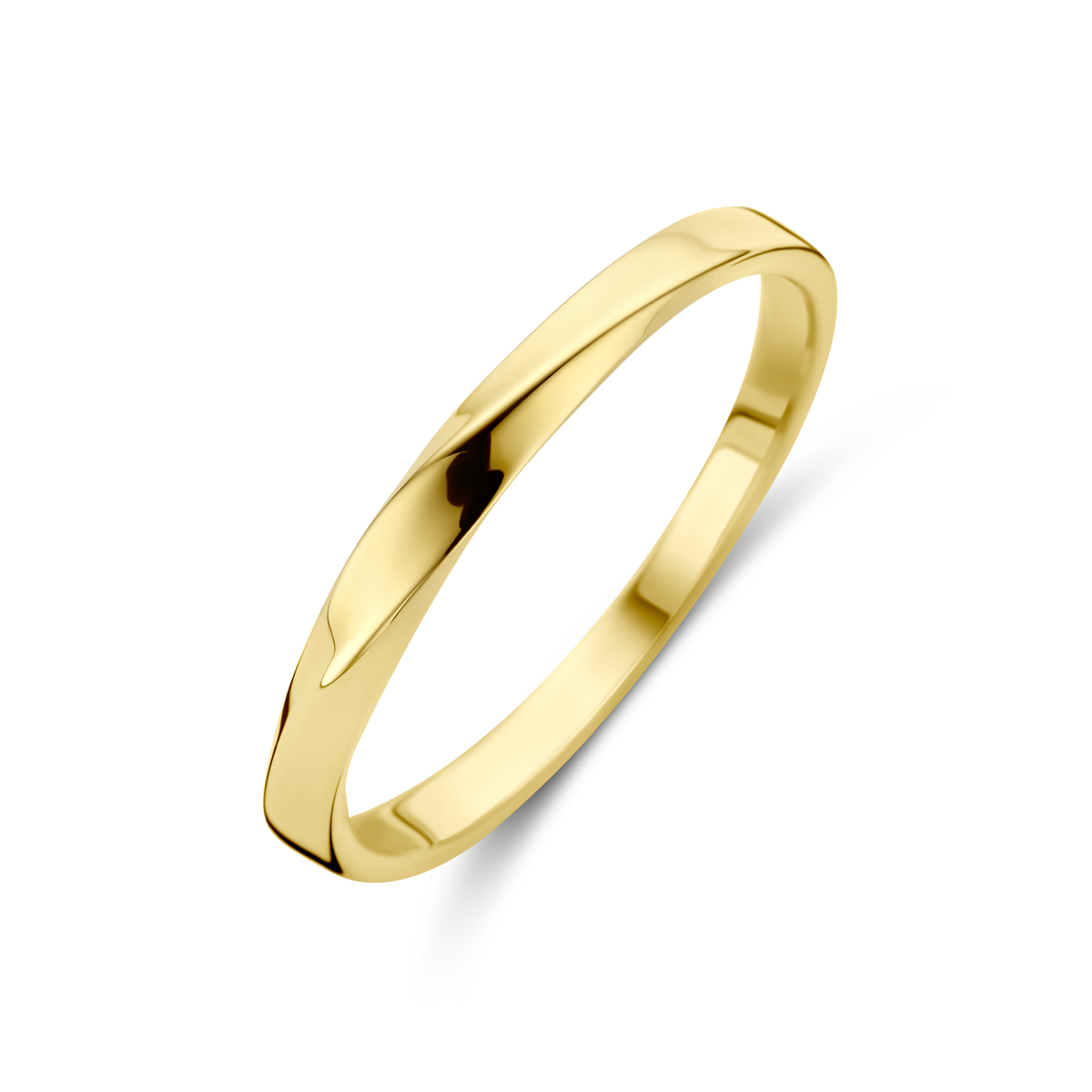 14k Geelgouden ring met een breedte van 2.5mm.