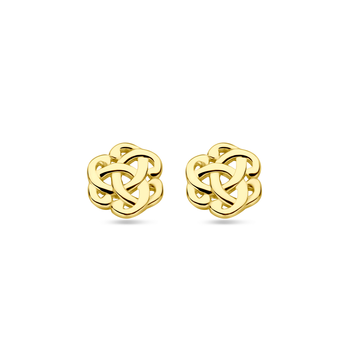 14k Geelgouden oorknoppen met een diameter van 7mm.