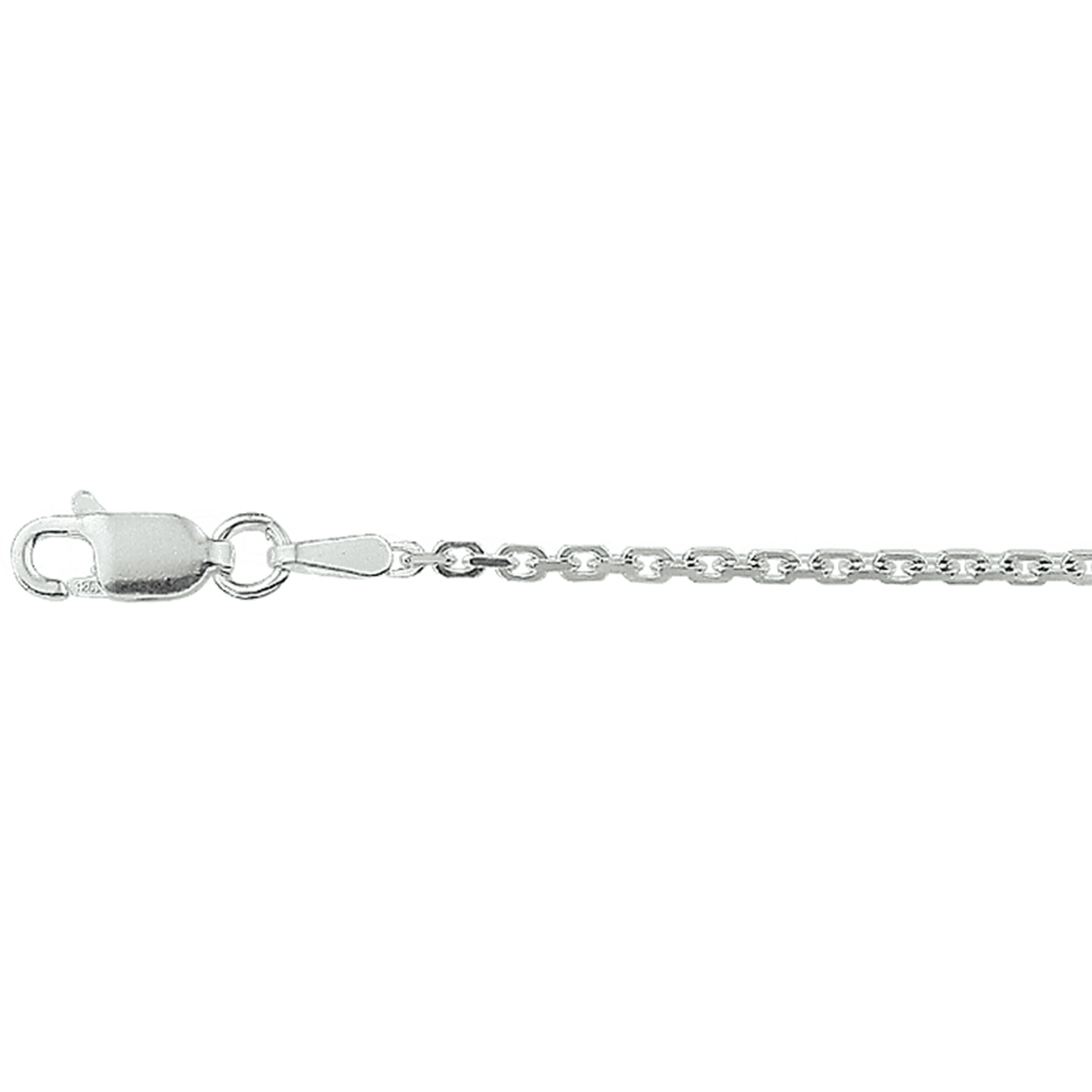 Zilveren anker collier met een draaglengte van 41cm en een extensie van 4cm. Uitgevoerd met een karabijn sluiting. De schakelbreedte is 1.6mm.
