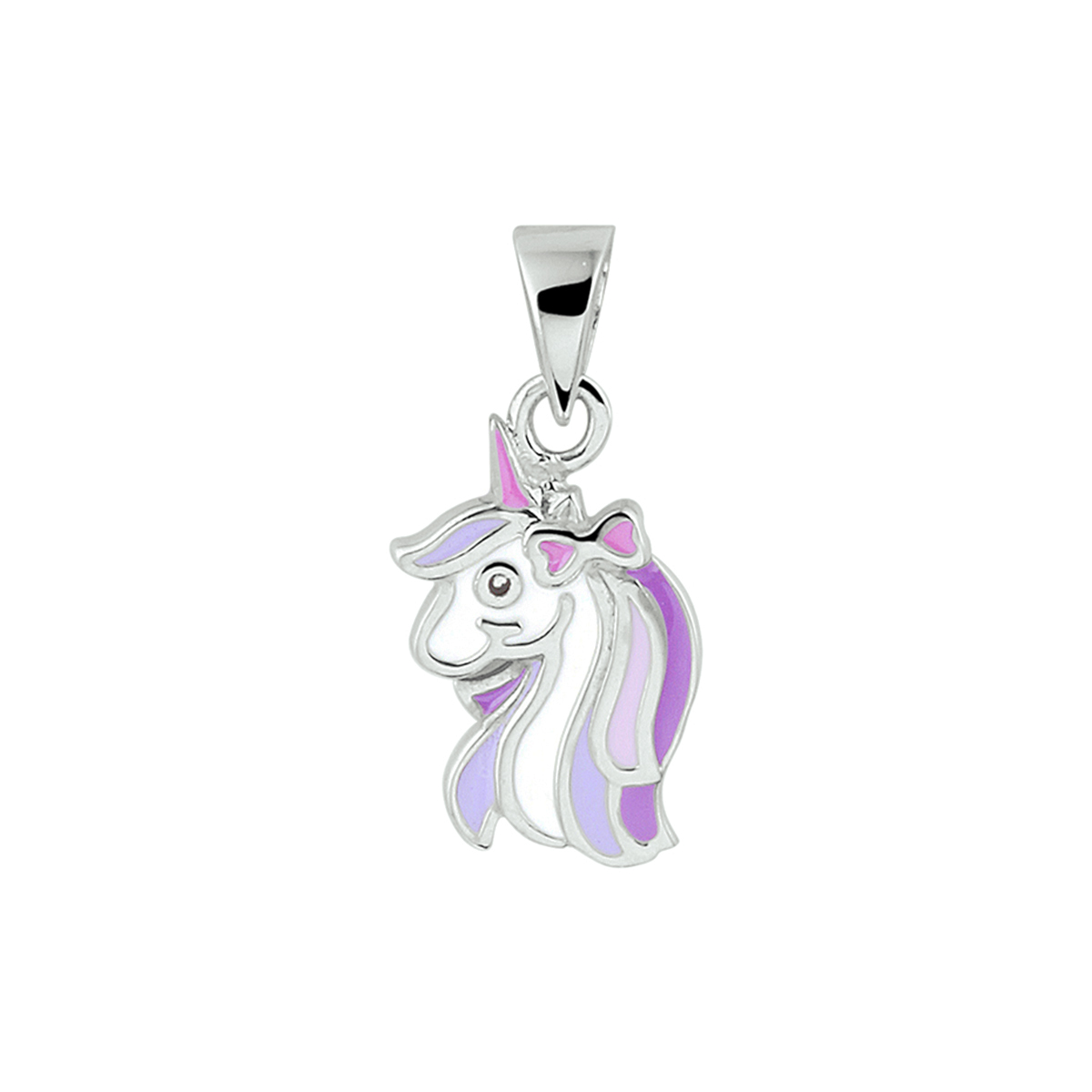Schattige gerhodineerd zilveren fantasie eenhoorn hanger met een afmeting van 18x8.5mm. Deze hanger is perfect te combineren met bijpassende sieraden uit onze collectie. Tip: Leuk om kado te geven zie je ze al stralen!? Info: Gerhodineerd zilver is door de rhodiumlaag beter bestand tegen verkleuren en krassen.