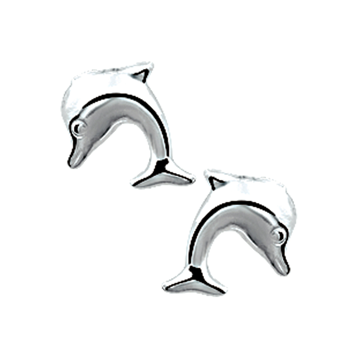 Beschrijving: Zilveren oorknoppen met een dolfijn. 
Doelgroep: kinderen
Breedte: 8 mm
Hoogte: 9 mm