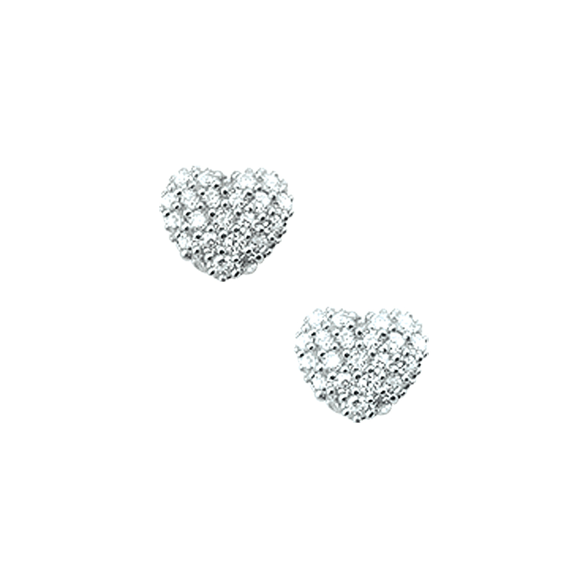 Beschrijving: Gerhodineerd zilveren oorknoppen met een hart en zirkonia. 
Verpakt per: 1
Doelgroep: dames
Breedte: 6.2 mm
Hoogte: 5.4 mm
Zetting: pave