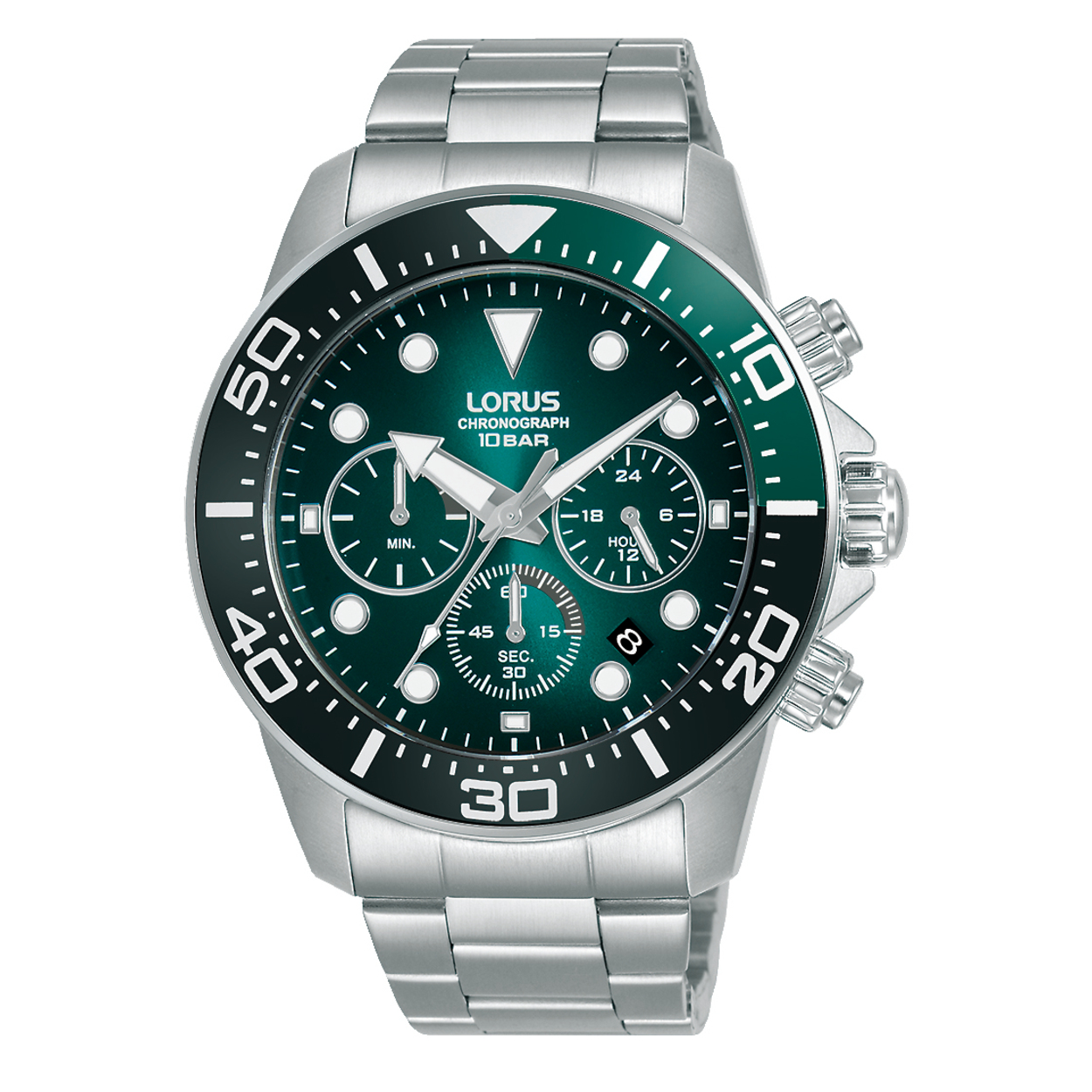 Dit herenhorloge is van het merk Lorus. Het is een chronograaf horloge gemaakt van staal. De diameter van de kast is 43 mm en de kast is 12.5 mm dik.
De verdere specificaties van het horloge zijn als volgt:
Glassoort: hardlex mineraal glas
Bandbreedte: 20
Kastmateriaal: staal
Waterdichtheid: 10 ATM
Techniek: quartz
