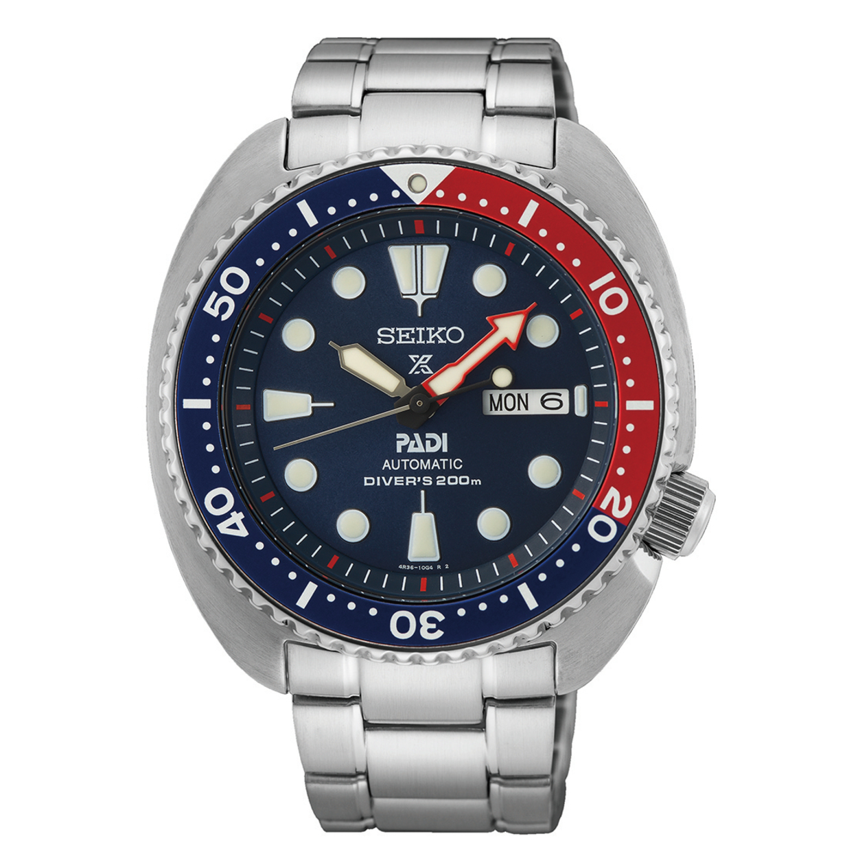 Dit herenhorloge is van het merk Seiko. Het is een analoog horloge gemaakt van staal. De diameter van de kast is 45 mm en de kast is 13 mm dik.
De verdere specificaties van het horloge zijn als volgt:
Glassoort: hardlex mineraal glas
Bandbreedte: 22
Kastmateriaal: staal
Waterdichtheid: 20 ATM
Techniek: automaat