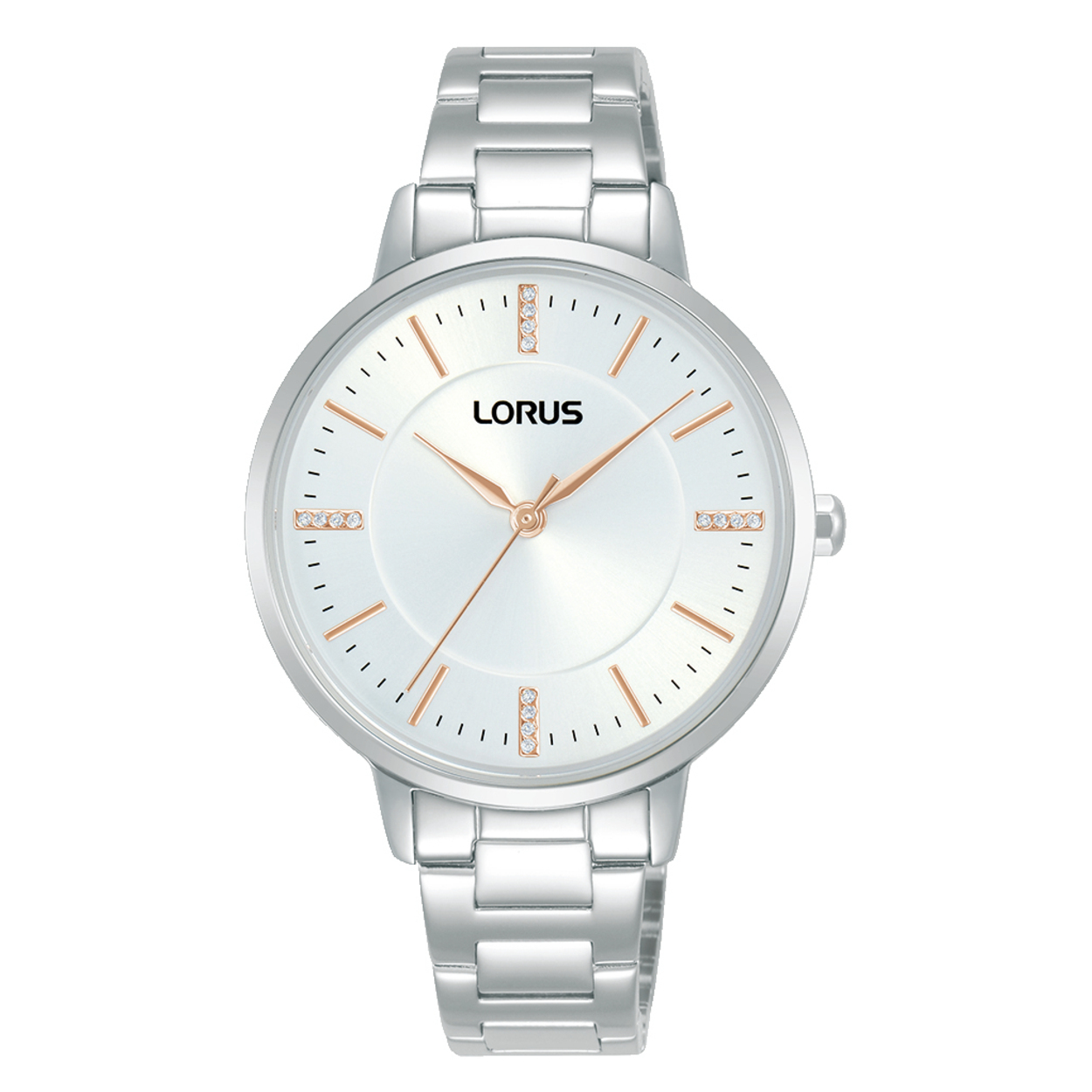 Dit is een dameshorloge van het merk Lorus. Het is een analoog horloge gemaakt van staal. De diameter van de kast is 34 mm en de kast is 7.7 mm dik.
De verdere specificaties van het horloge zijn als volgt:
Kastvorm: rond
Kastkleur: zilverkleurig
Kastmateriaal: staal
Bandbreedte: 14 mm
Bandlengte: 229 mm
Sluiting: vouwsluiting met drukker
Wijzerplaatkleur: wit
Glassoort: hardlex mineraal glas
Waterdichtheid: 5 ATM
Techniek: quartz