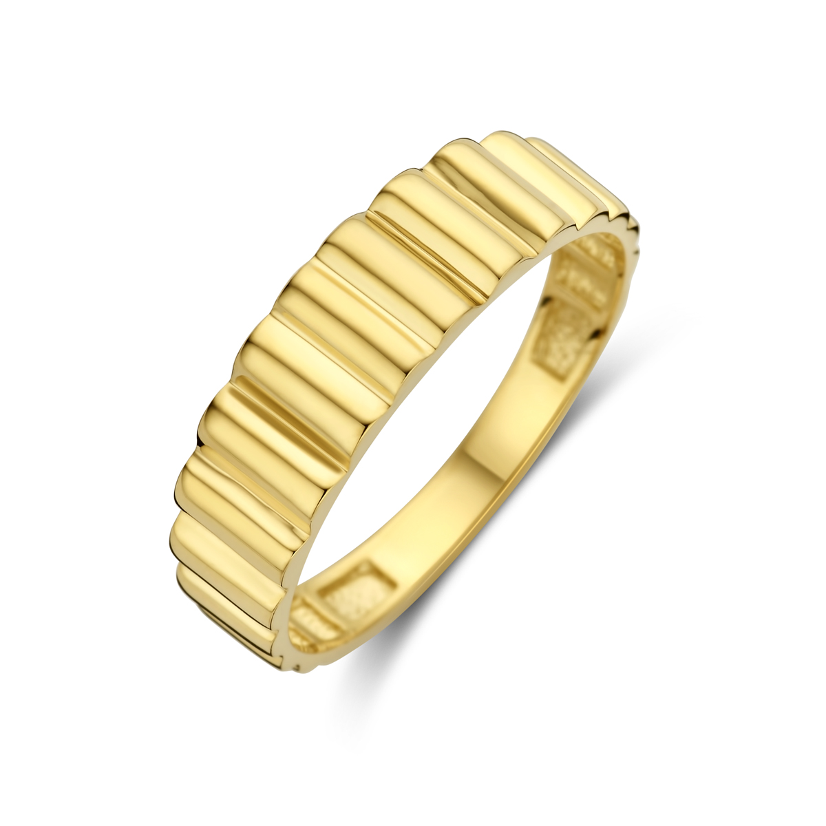 gouden ring, ribbels 5,5mm mt54