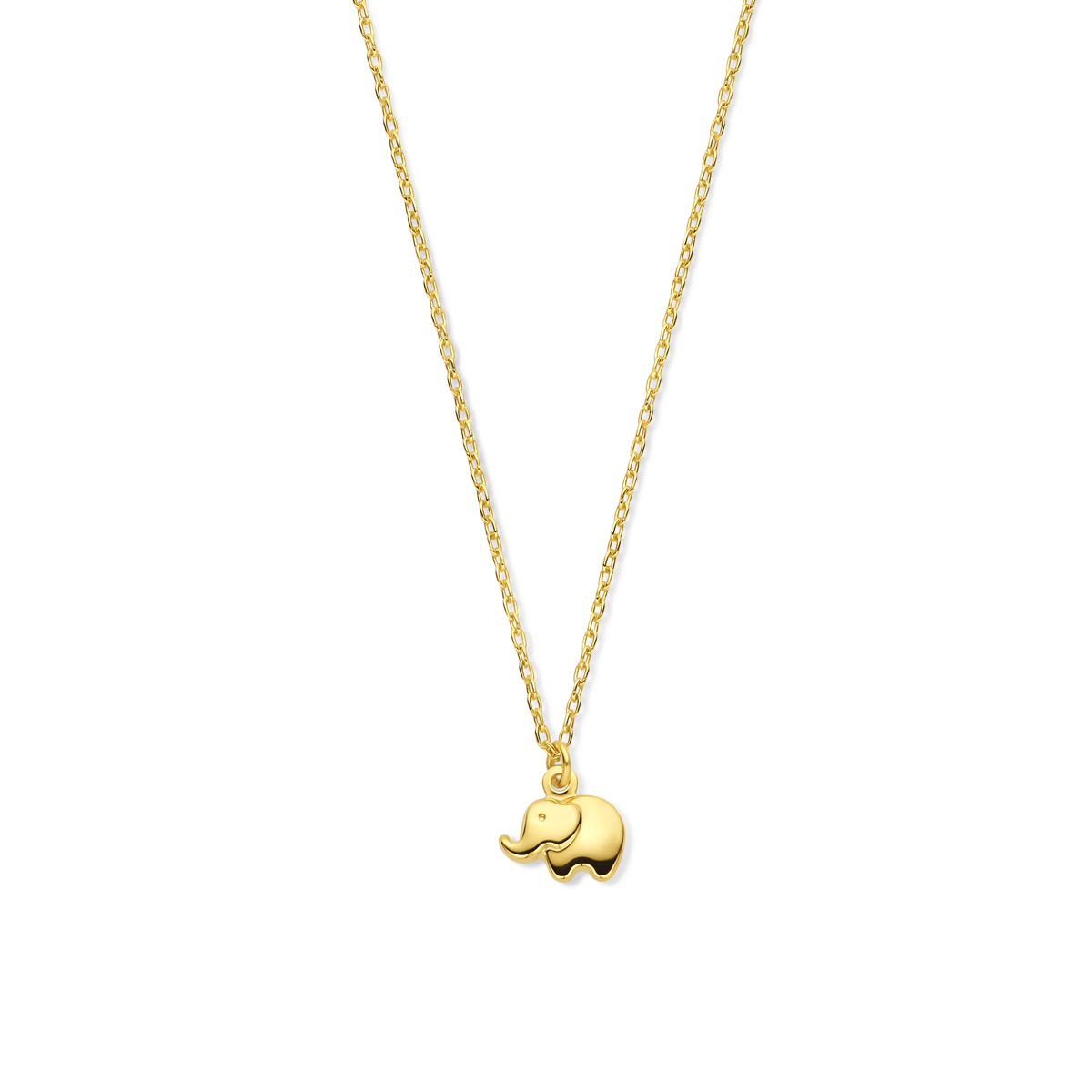 Gouden Collier met Olifant 36-38-40 cm