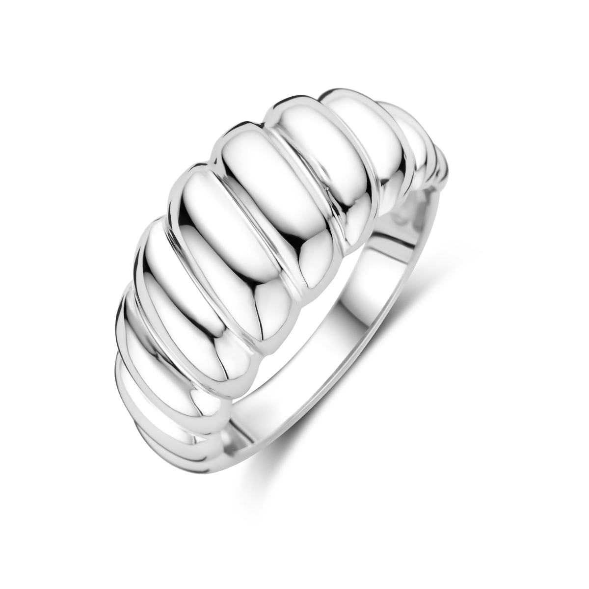 Gerhodineerd 925 zilveren ring met een breedte van 10mm.