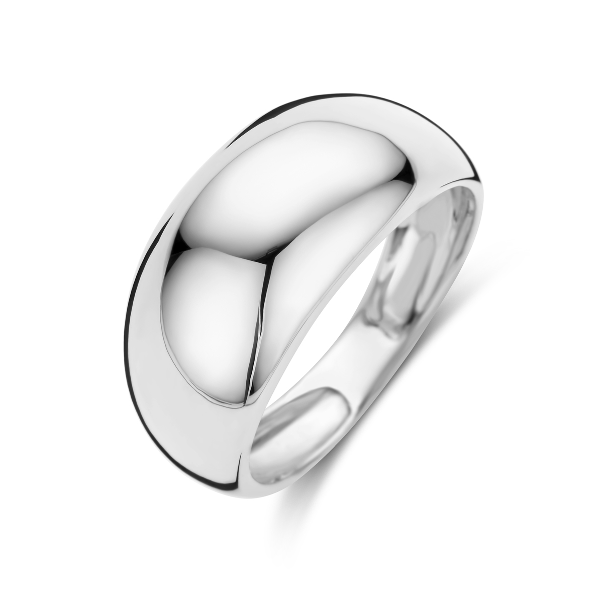 Gerhodineerd 925 zilveren ring met een breedte van 10mm.