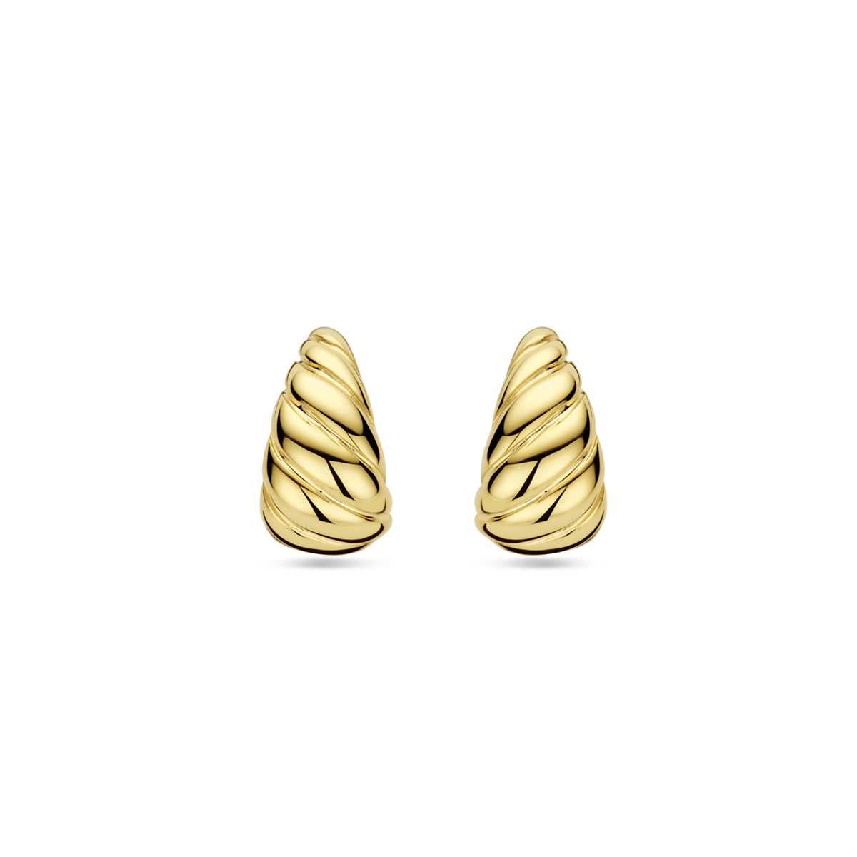 14k Geelgouden stekeroorringen met een afmeting van 13x7.5mm.