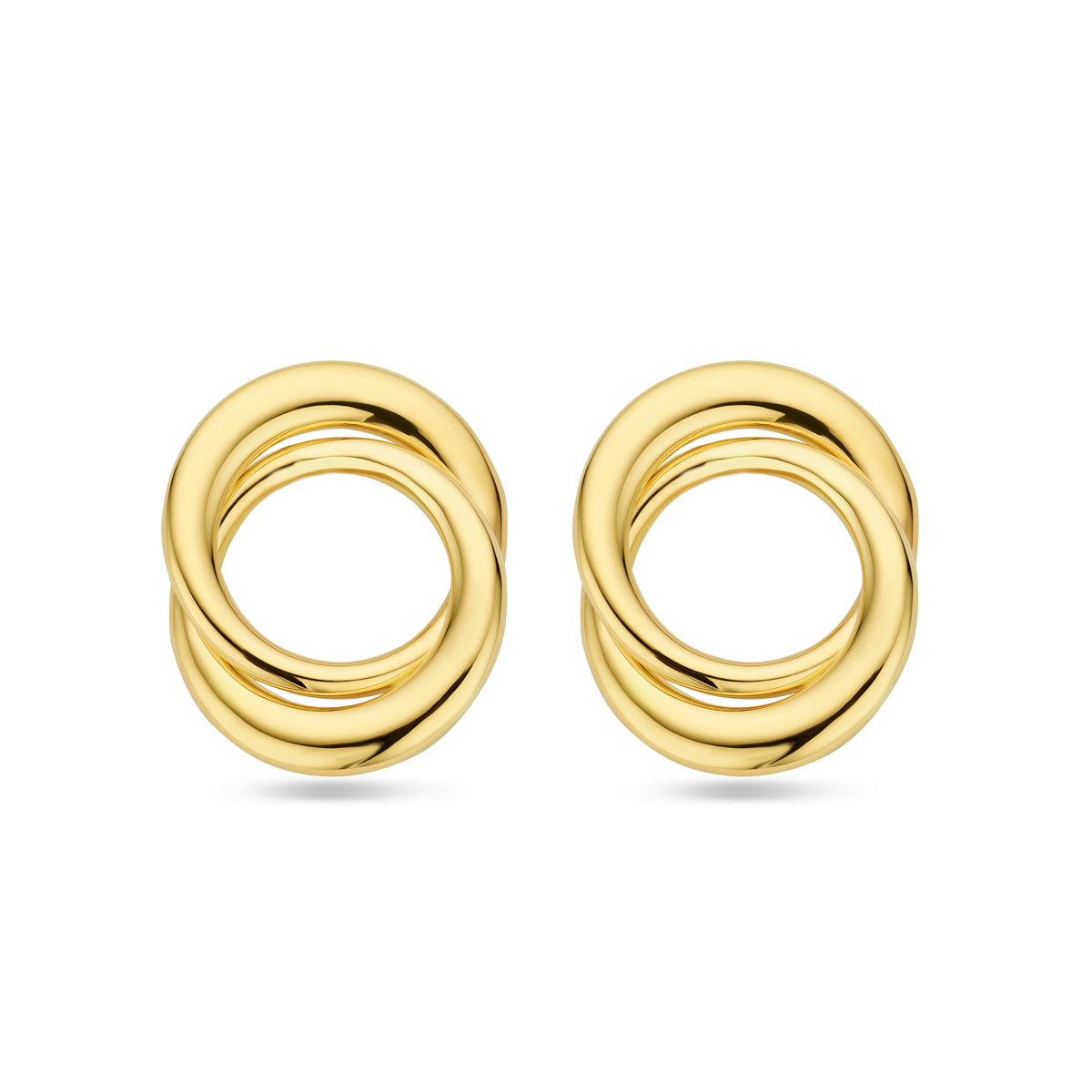 14k Geelgouden oorknoppen met een afmeting van 20x16mm.