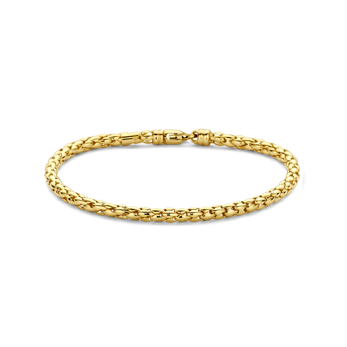 14k Geelgouden armband met een draaglengte van 19cm.