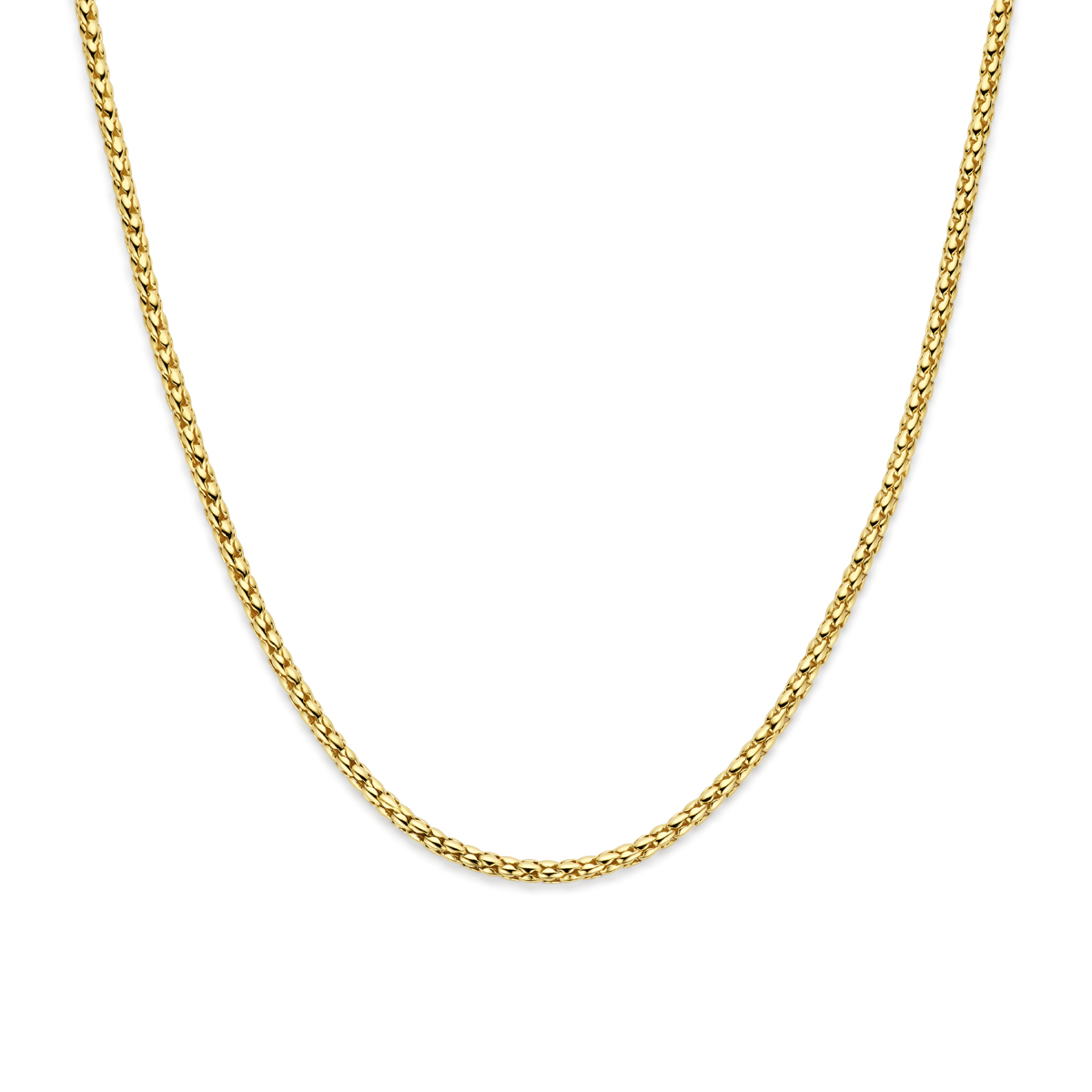 14k Geelgouden collier met een draaglengte van 45cm.