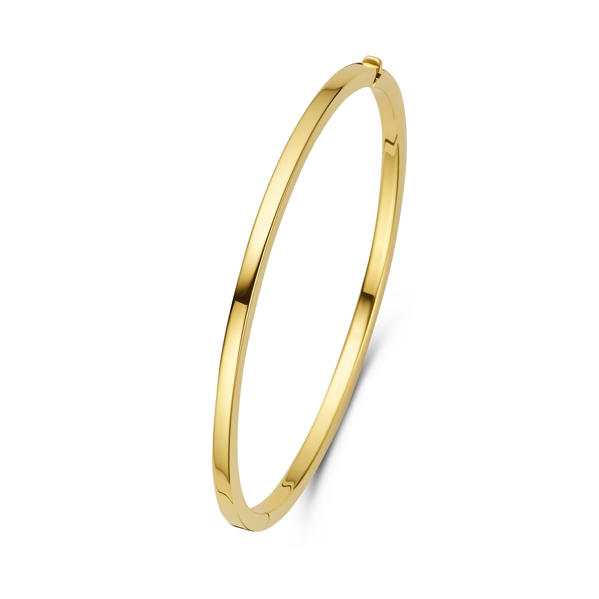 14k Geelgouden bangle met een totale diameter van 60mm.