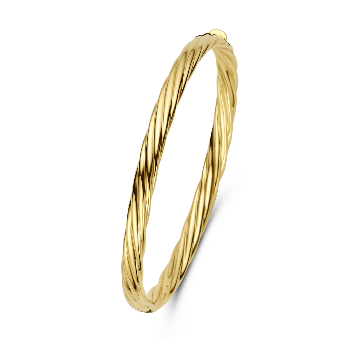 14k Geelgouden bangle met een totale diameter van 60mm.