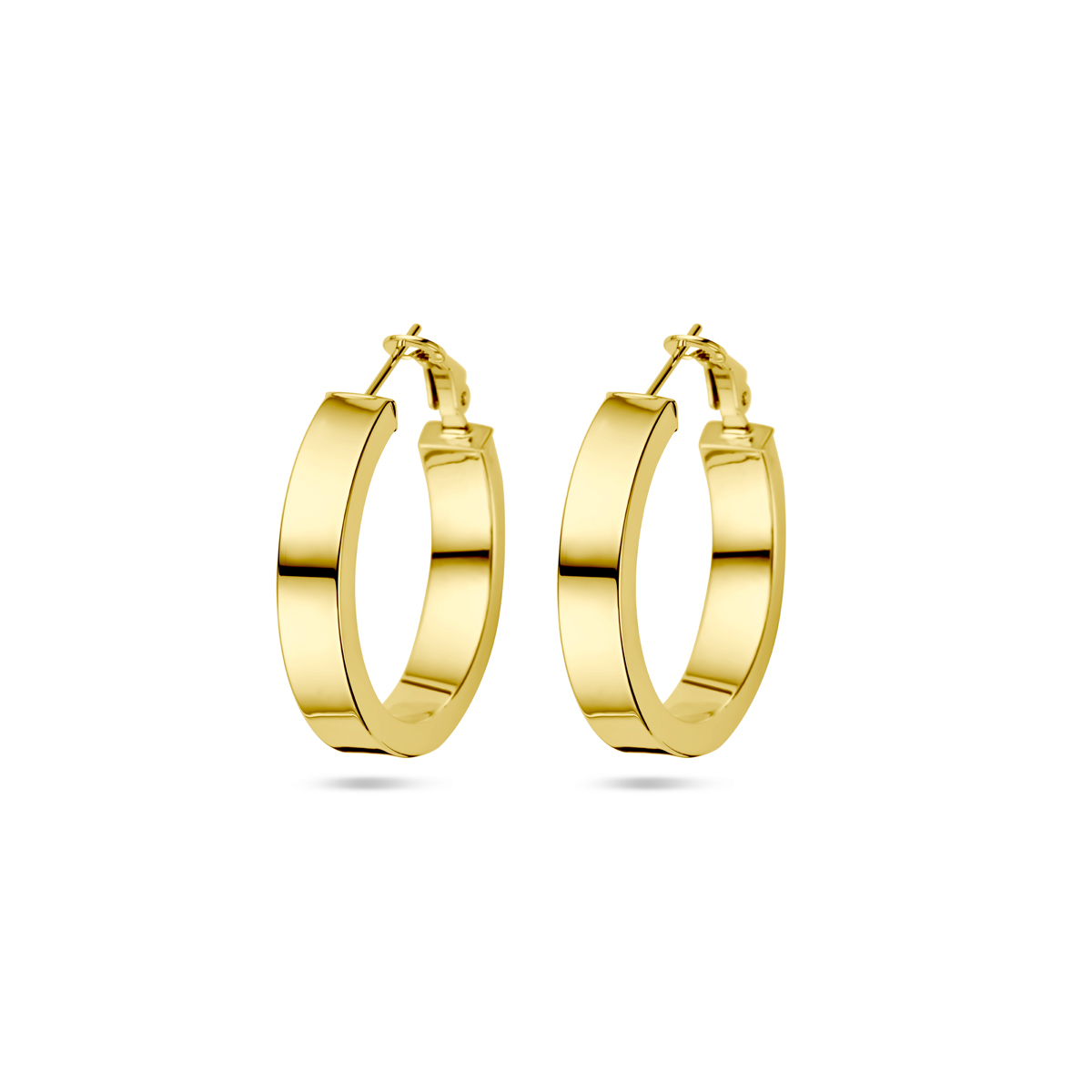 14k Geelgouden oorringen met een afmeting van 32x6mm.