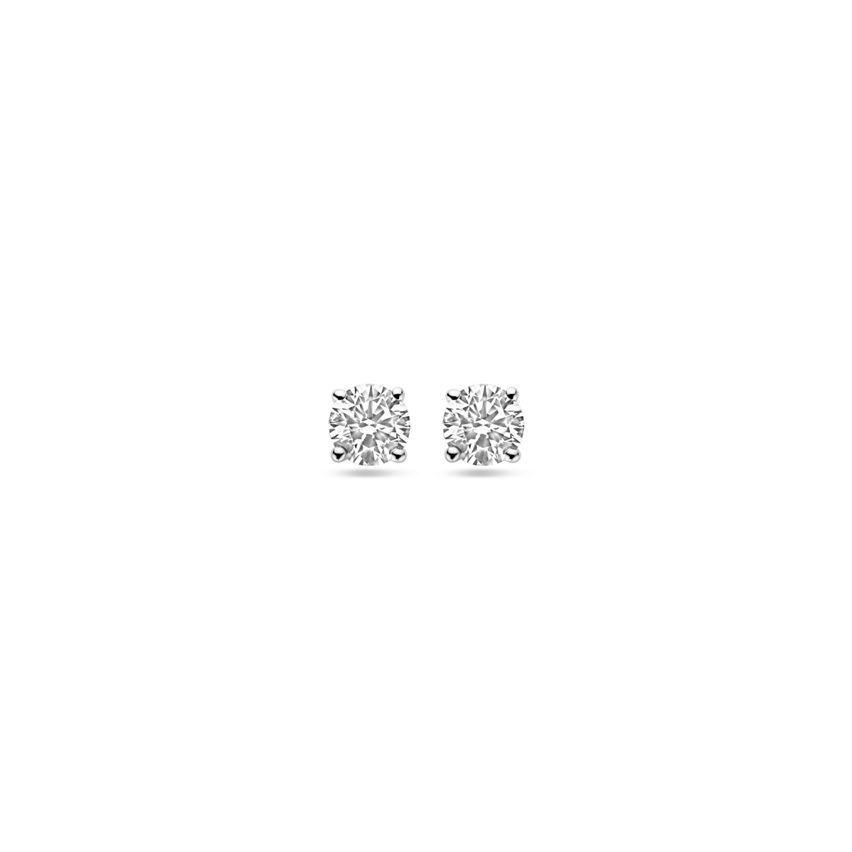 14k Witgouden oorknoppen uitgevoerd met lab grown diamant. De oorknoppen hebben een diameter van 4mm. Het totale diamantgewicht is 0.5ct.