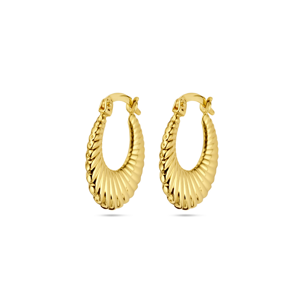 14k Geelgouden oorringen met een afmeting van 19x2.5mm.