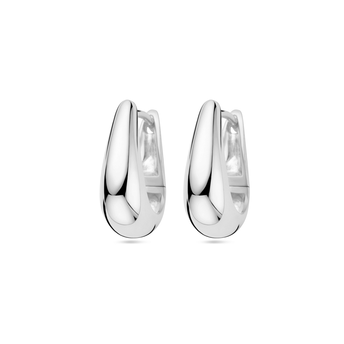 Gerhodineerd 925 zilveren klapoorringen met een afmeting van 16.5x6.5mm.