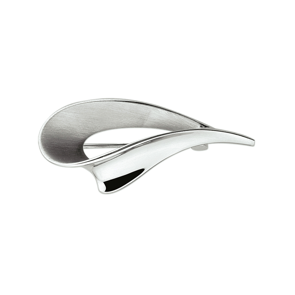 Beschrijving: Gerhodineerd zilveren broche met een poli/matte afwerking. 
Doelgroep: dames
Breedte: 45 mm
Hoogte: 20 mm