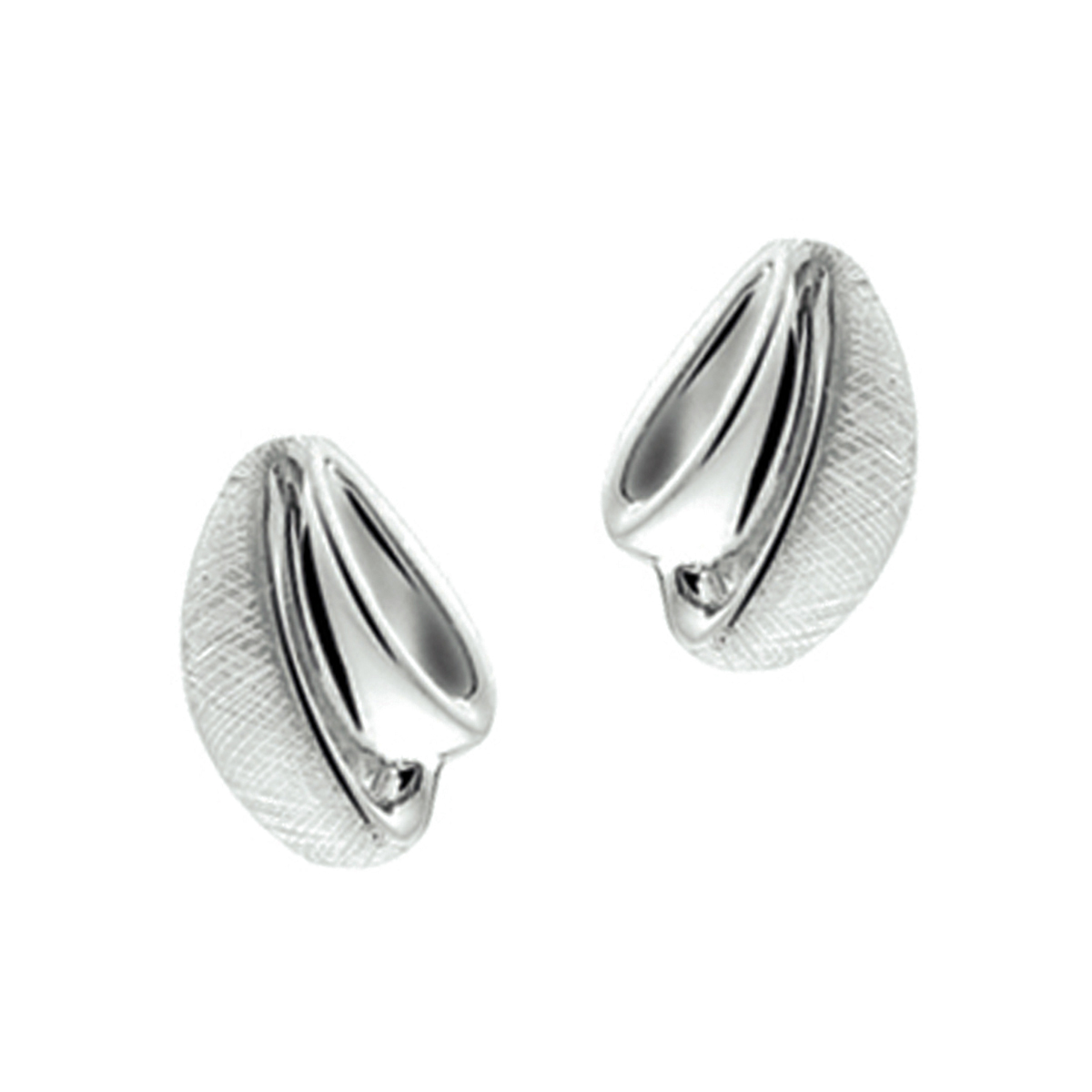 Beschrijving: Gerhodineerd zilveren oorknoppen met een poli/gescratchte bewerking. 
Verpakt per: 1
Doelgroep: dames
Breedte: 6.5 mm
Hoogte: 9.5 mm