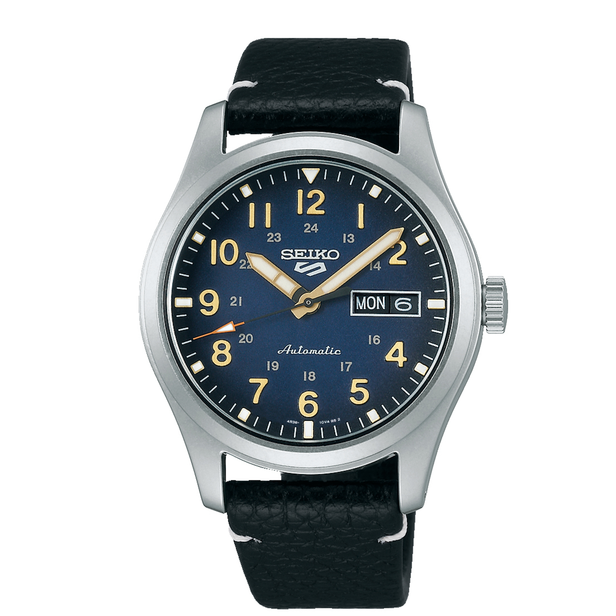 Het 4R36 Seiko kaliber met dag/datumweergave is een mechanisch kaliber. Het horloge laadt zich tijdens het dragen automatisch op door het omzetten van de arm- en polsbewegingen van de drager in energie. Beweging van het horloge zorgt ervoor dat de hoofdveer van het horloge wordt opgewonden. Deze veer is de energiebron. Handopwinding is ook mogelijk. Wanneer het horloge volledig is opgeladen heeft het een energiereserve van ca. 41 uur. Het tikgetal van deze automaat is 21.600 per uur en het horloge heeft 24 jewels. Het 4R kaliber wordt volledig in-house vervaardigd.