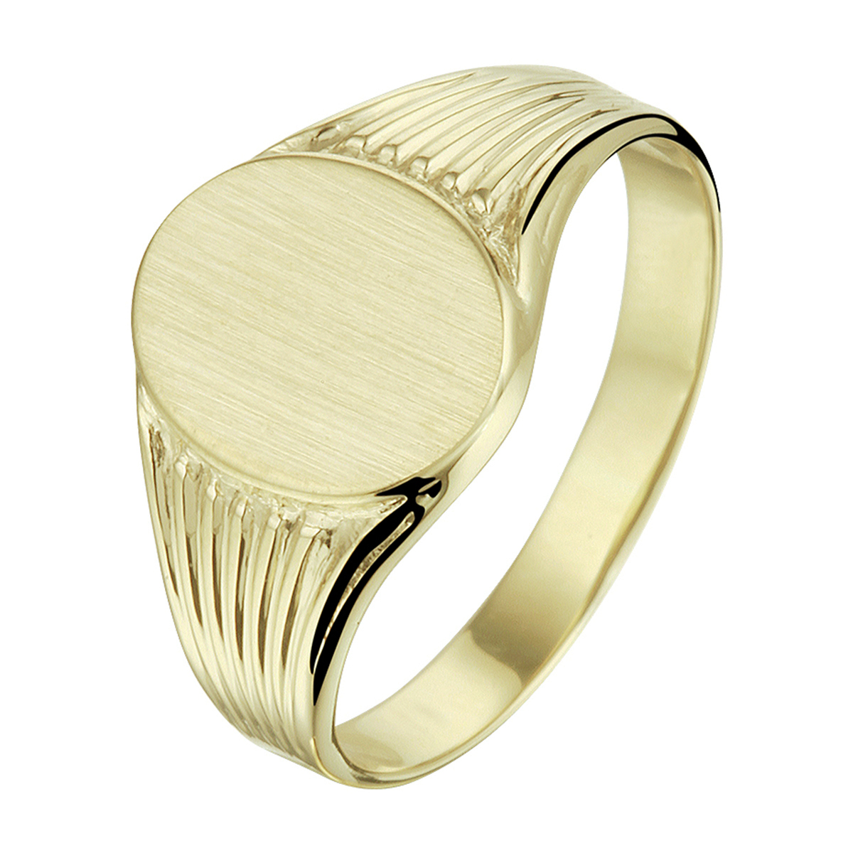 gouden graveerring, ovaal/mat mt16