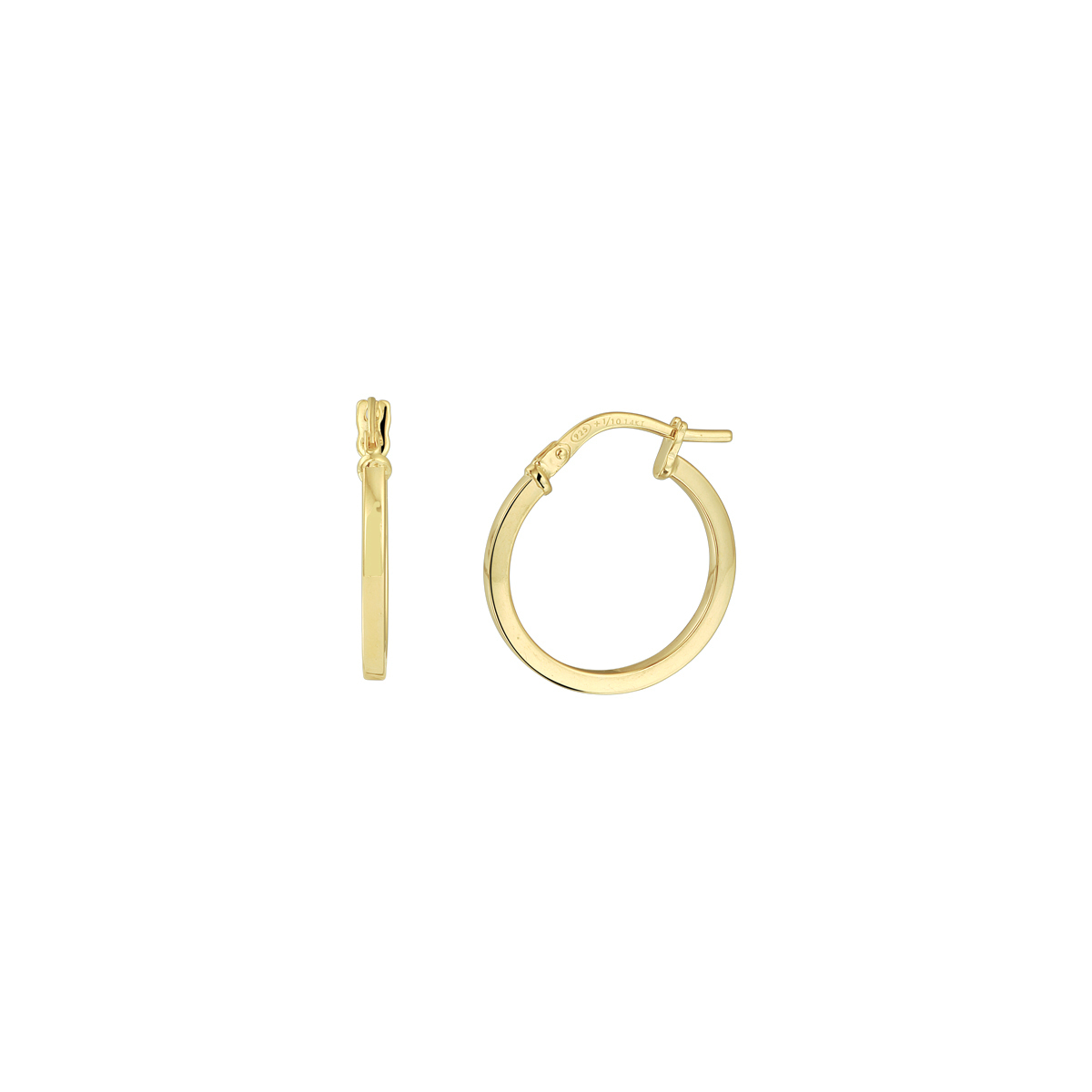14k Geelgouden oorringen met daarin een kern van 925 zilver. De oorringen hebben een dikte van 1.6mm en een diameter van 19.5mm.