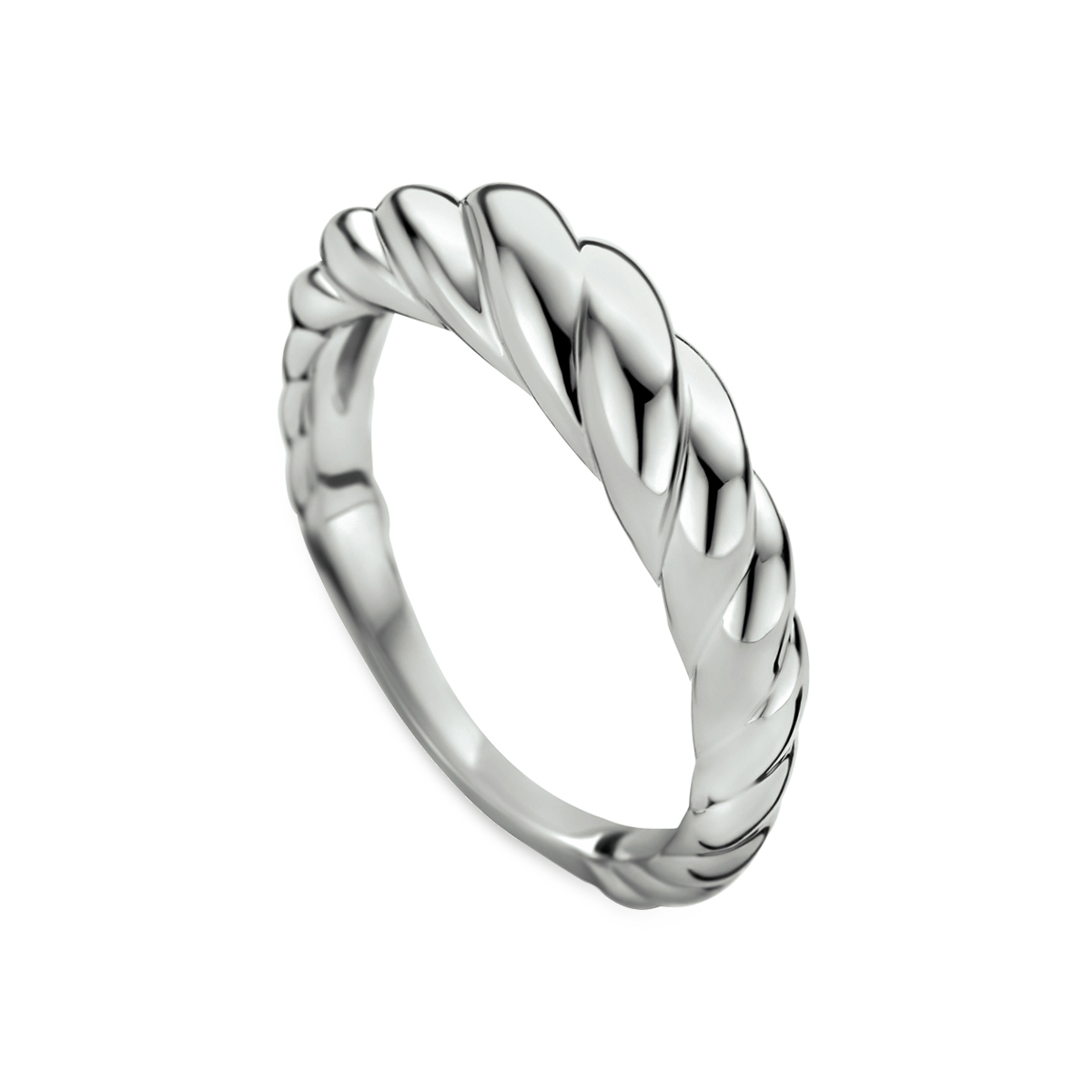 Gerhodineerd 925 zilveren ring met een breedte van 5mm.