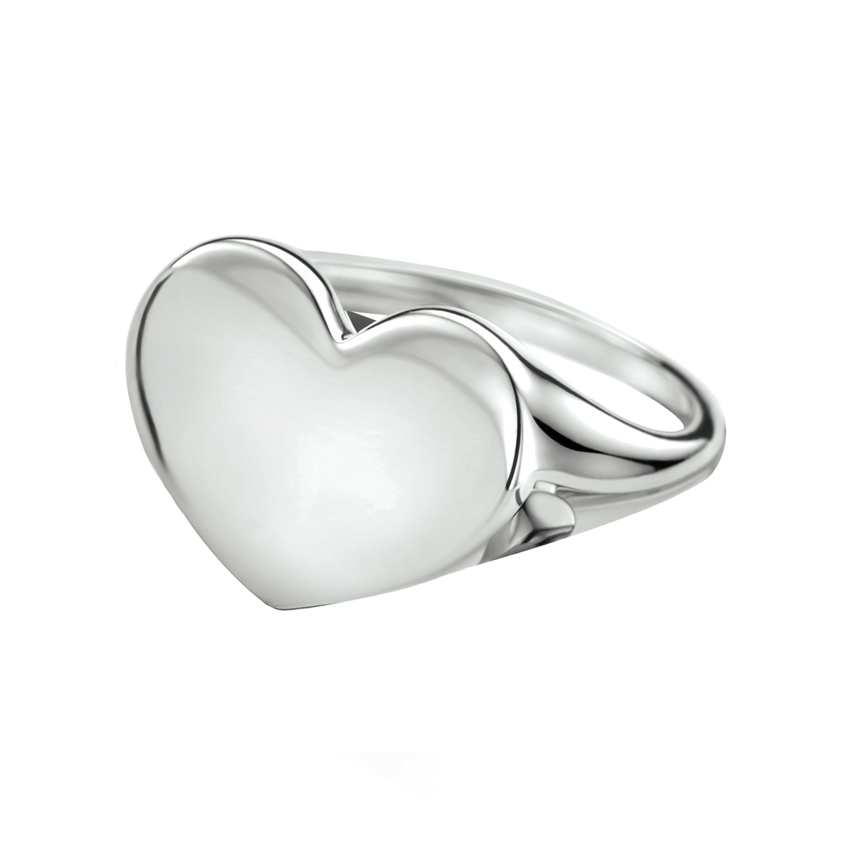 zilveren ring, zegel hart L mt16,5