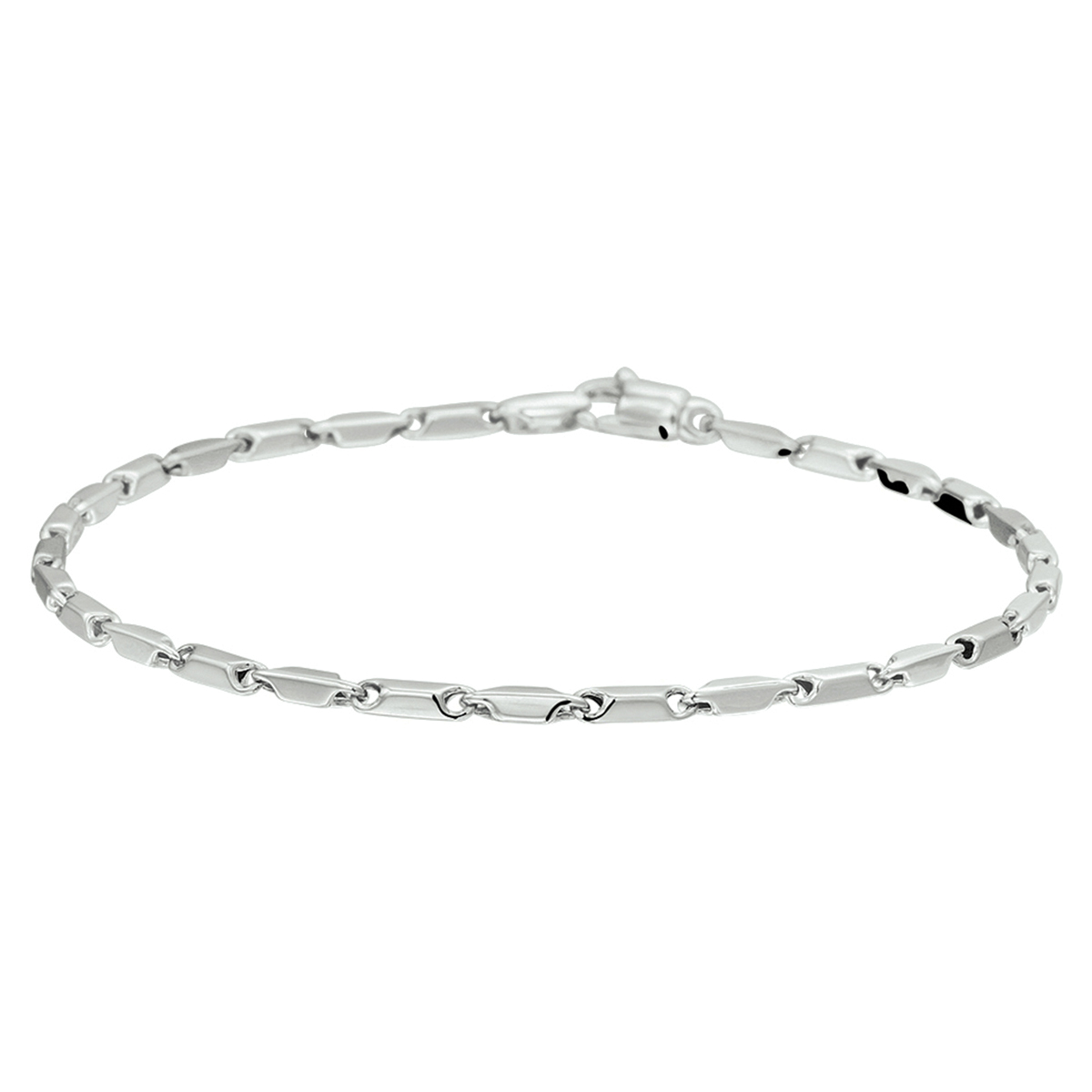 Beschrijving: Witgouden armband van 1.9mm breed met een lengte van 19.5cm. De armband heeft een fijne en schitterende aparte schakel en is uitgevoerd met een stevige karabijn sluiting.
Verpakt per: 1
Doelgroep: dames
Breedte: 1.9 mm
Langste lengte: 19.5 mm