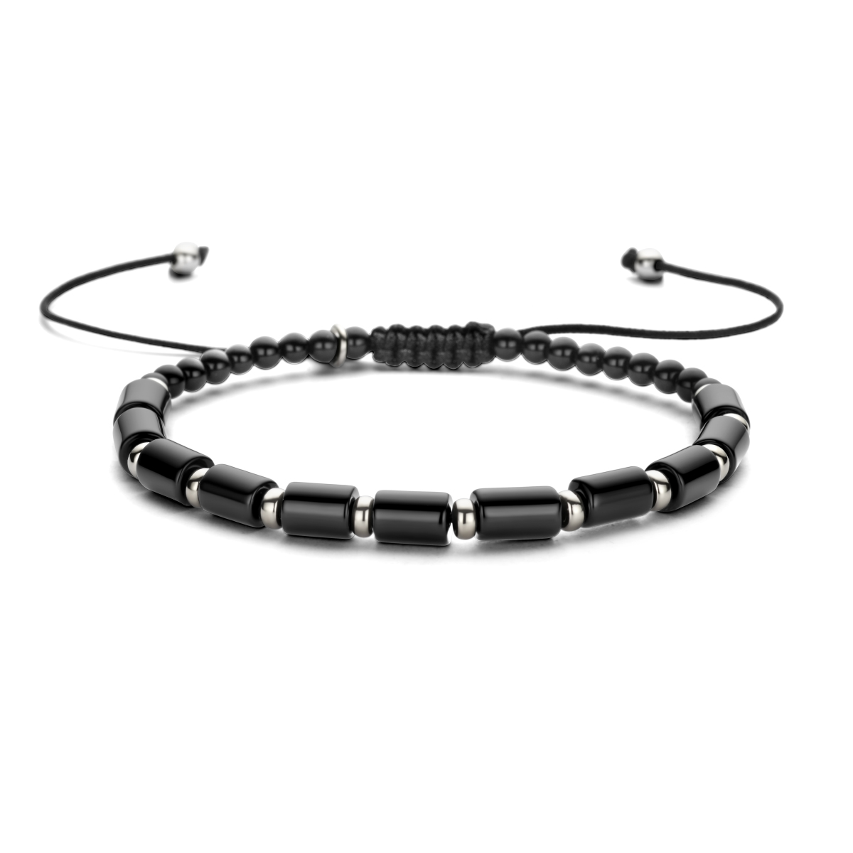Kralenarmband onyx 16 - 26 cm