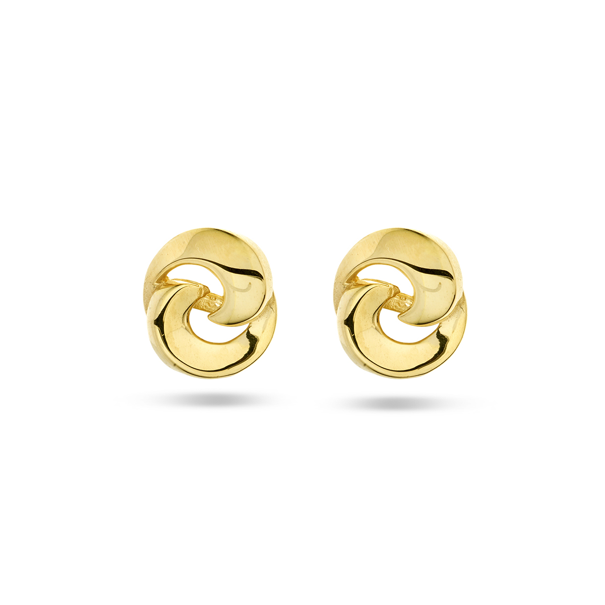 14k Geelgouden oorknoppen met een afmeting van 7x6mm.
