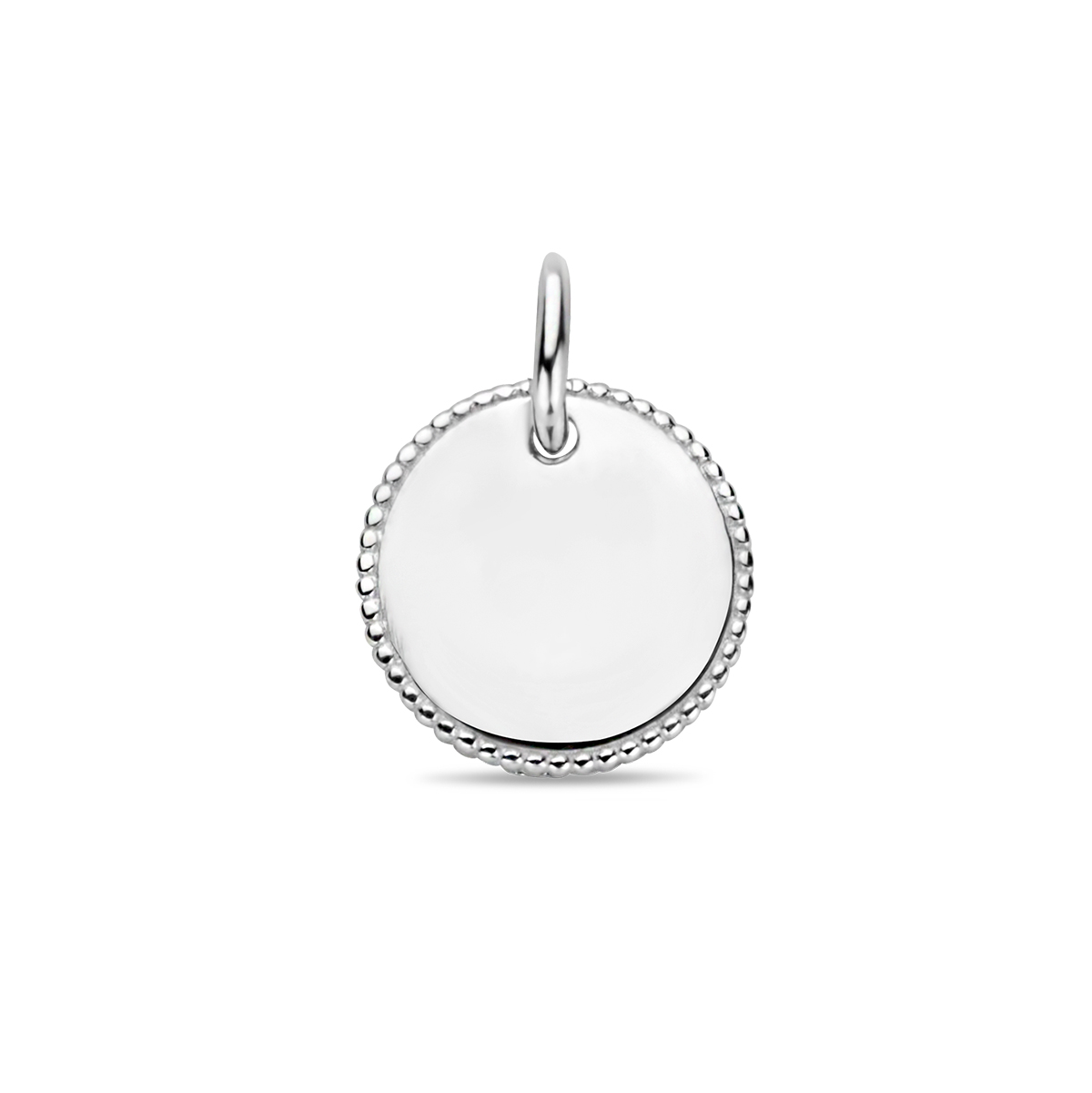 Gerhodineerd 925 zilveren graveerhanger. De dikte van de graveerplaat is ongeveer 0.4mm.