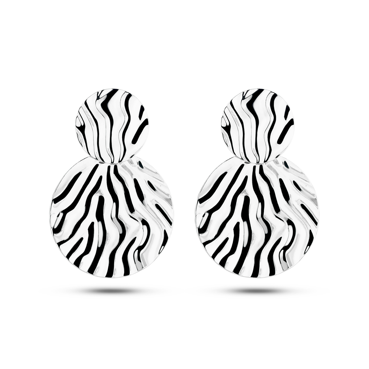 Gerhodineerd 925 zilveren oorhangers met 2 rondjes. De oorhangers hebben een totale hoogte van 40mm.
