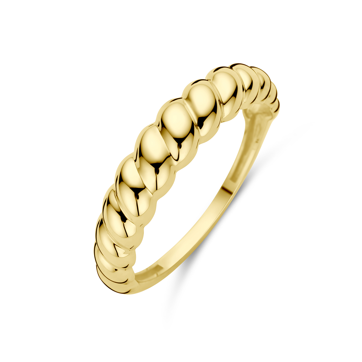 gouden ring, gedraaid 4,5mm mt56