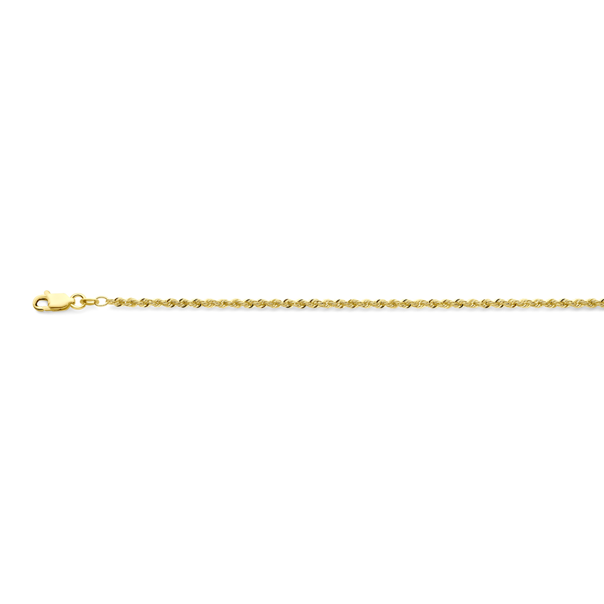 gouden armband, mass. koord 2,2mm 18cm