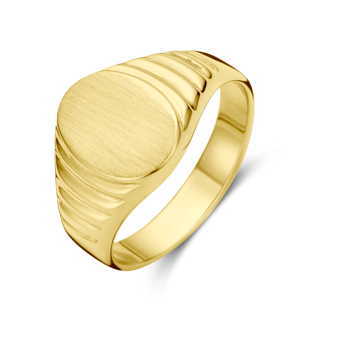 gouden graveerring, ovaal 11mm mt55