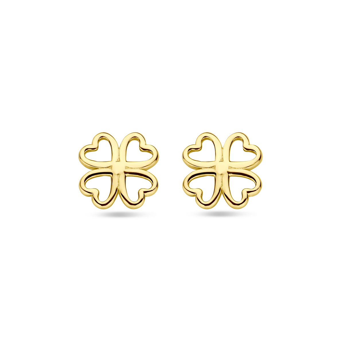14k Geelgouden uitgevoerd met een klavertje. De oorknoppen hebben een diameter van 8mm.