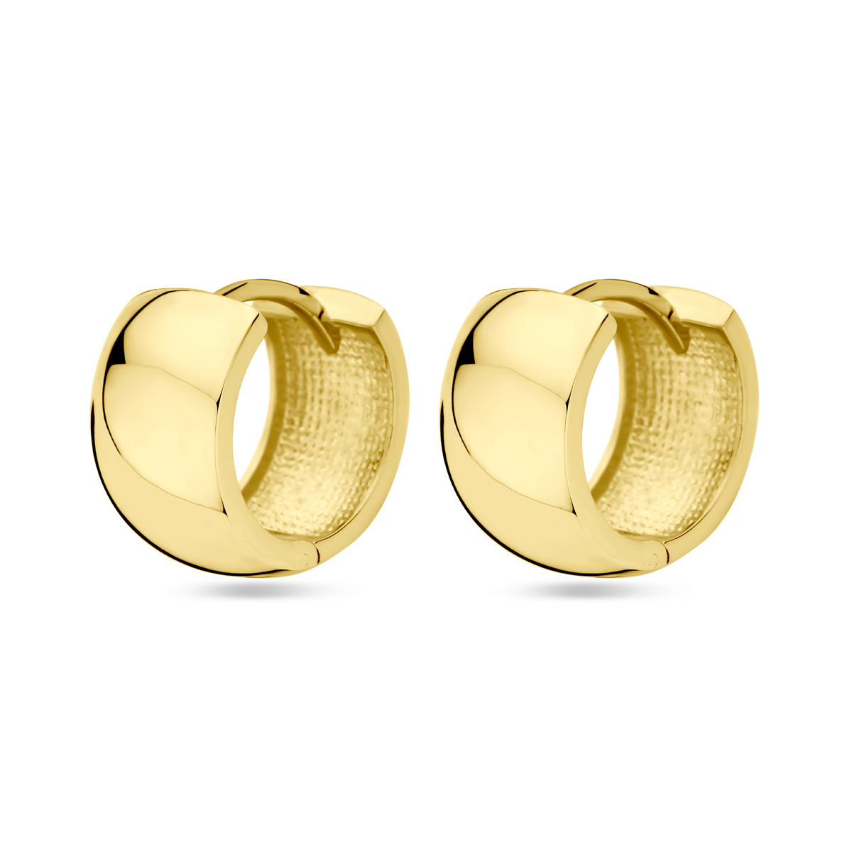 14k Geelgouden klapoorringen met een afmeting van 15x8mm.