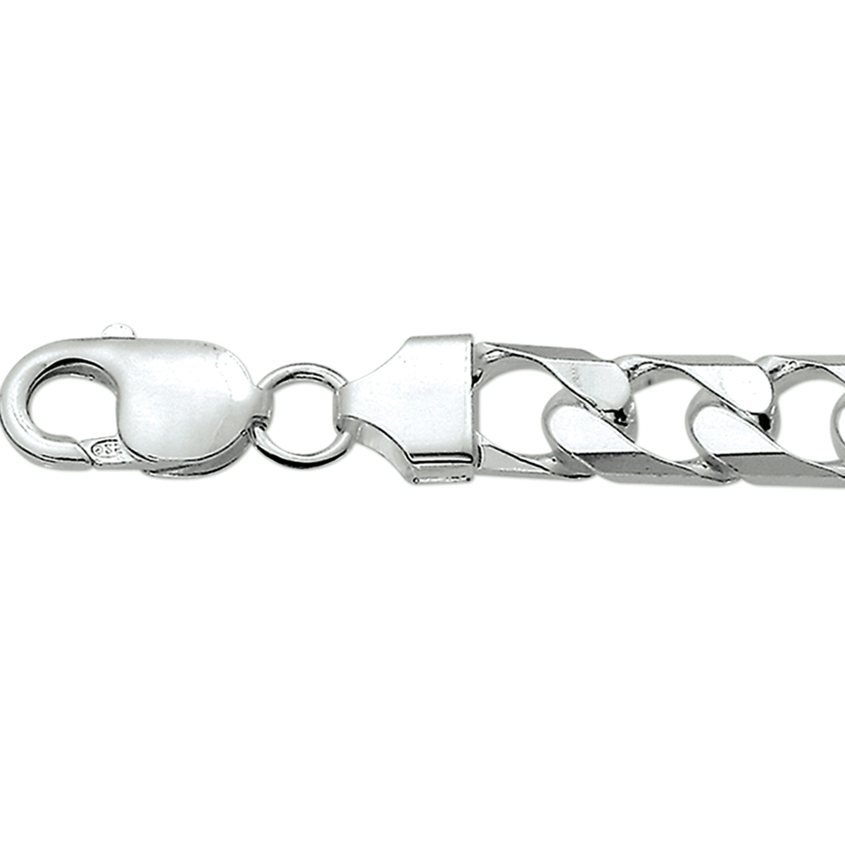 zilveren collier, gourmet 10mm 50cm