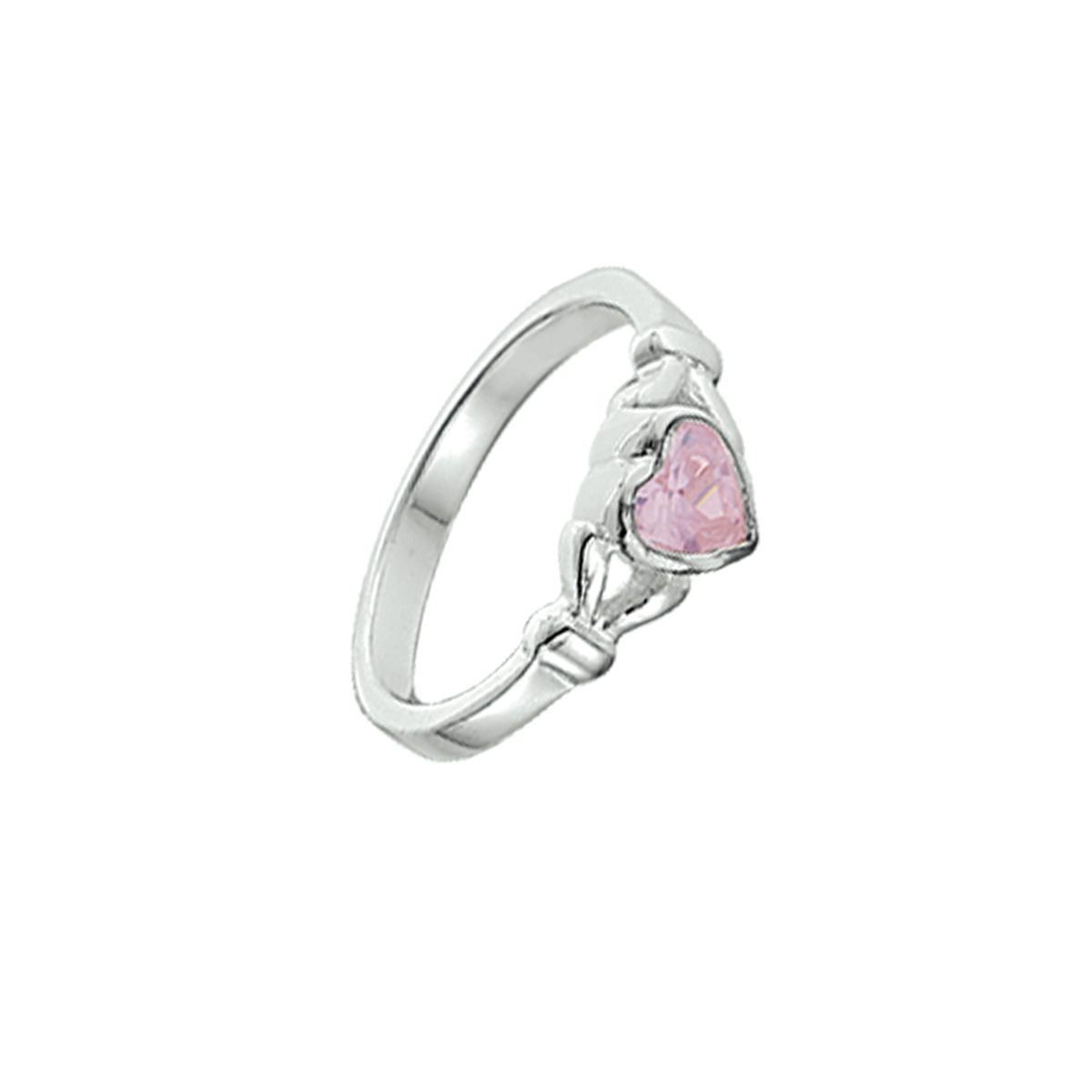 Zilver hartjes kinderringen in maat 15,5