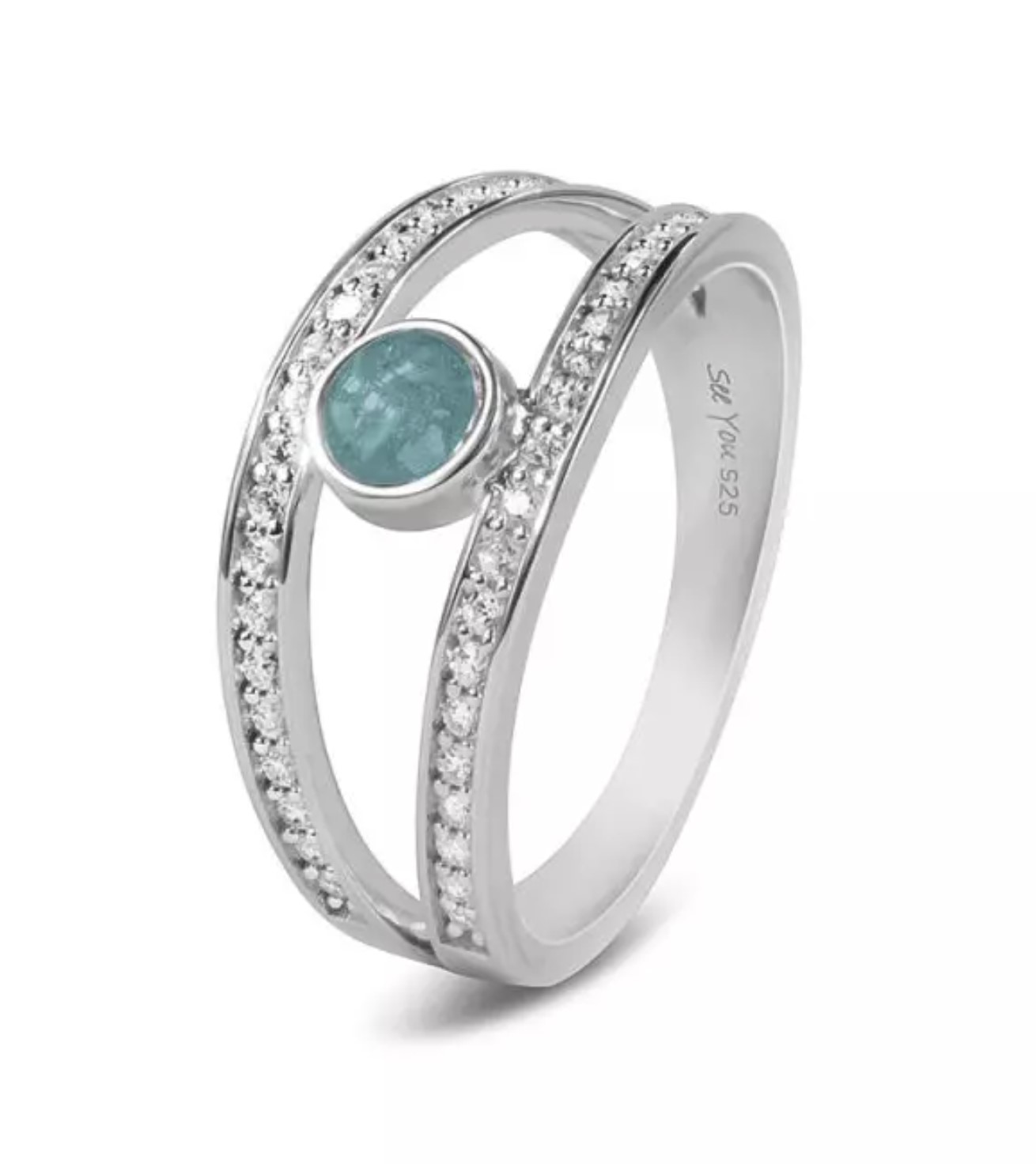 DOUBLE BAND GEMS RING
Verkrijgbaar in zilver, 14kt of 18kt Goud
