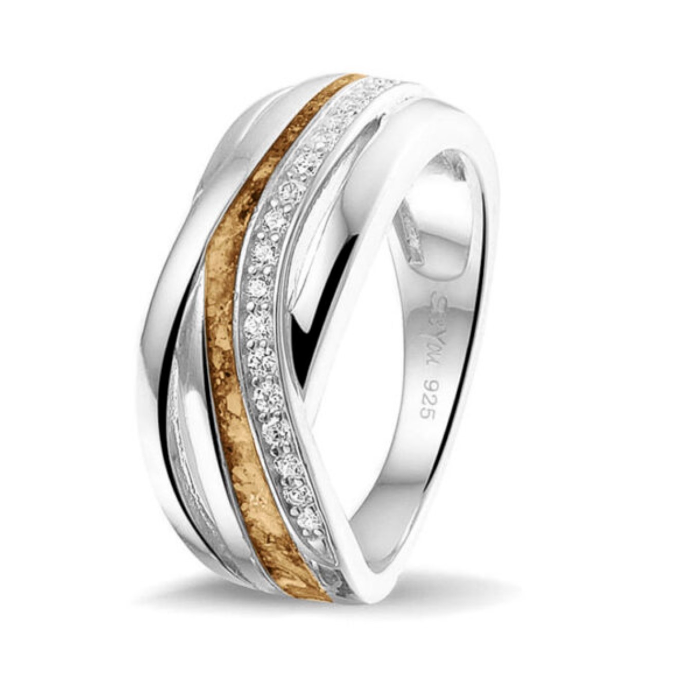 CROSS- OVER RING
Verkrijgbaar in zilver of 14kt, 18kt goud