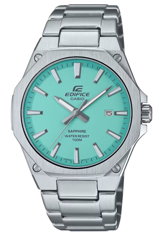 Dit Casio horloge behoort tot de Edifice-Slim collectie.
Referentienummer: EFR-S108D-3AVUEF

EDIFICE SLIM-serie met saffierkristal | Dit analoge model met drie wijzers heeft een dunne behuizing van 7,8 mm dik voor een betere pasvorm. Het horloge heeft een vlakke, achthoekige rand met een haarfijne afwerking voor een sportief én luxueus ontwerp. Een wijzerplaat met een nauwkeurige afwerking zorgt ook voor een luxueus gevoel. Met krasbestendig saffierkristal.